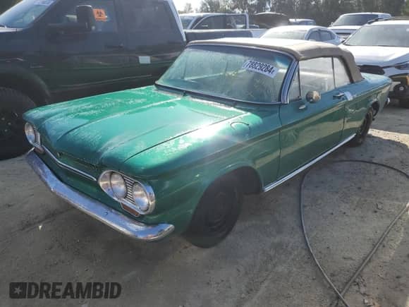 1963 Chevrolet Corvair with VIN 30967W115424, listed as a Copart auction lot 78829284 with 35,653 mi miles and Non repairable. Bid and sale history available at DreamBid. Image 1.