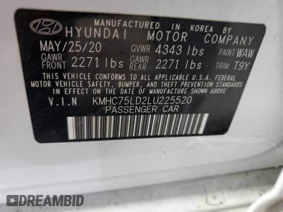 2020 Hyundai Ioniq SEL с VIN KMHC75LD2LU225520, выставлен на аукционе Copart как лот 42639824 с пробегом 38 447 миль миль и . История ставок и продаж доступна на DreamBid. Изображение 15.