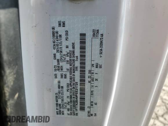 2023 Ford F-250 XL z VIN 1FT7X2BA9PEE21725, wystawiony jako Copart lot #44885875 z przebiegiem 25 746 mil mil oraz Szkoda całkowita • Salvage title. Historia ofert i sprzedaży dostępna na DreamBid. Obrazek 12.