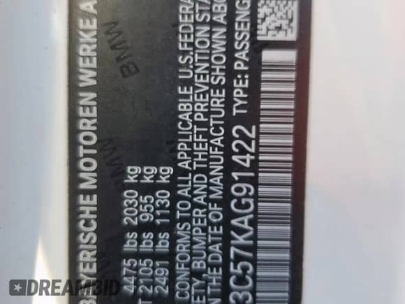 2019 BMW 4 Series 430i with VIN WBA4W3C57KAG91422, listed as a Copart auction lot 71100255 with 91,847 mi miles and Salvage title. Bid and sale history available at DreamBid. Image 14.