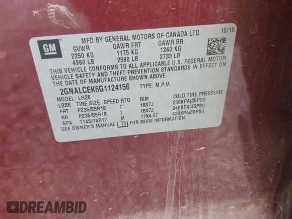 2016 Chevrolet Equinox LT z VIN 2GNALCEK6G1124156, wystawiony jako Copart lot #64698575 z przebiegiem 170 708 mil mil oraz Czysty tytuł • Clean title. Historia ofert i sprzedaży dostępna na DreamBid. Obrazek 13.