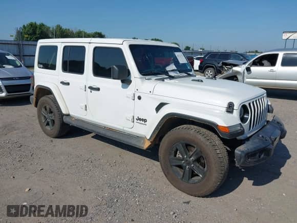 2021 Jeep Wrangler Unlimited Sahara Altitude z VIN 1C4HJXEG4MW669454, wystawiony jako IAAI lot #42563303 z przebiegiem 111 535 mil mil oraz . Historia ofert i sprzedaży dostępna na DreamBid. Obrazek 1.