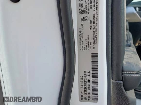 2023 Jeep Grand Cherokee Altitude with VIN 1C4RJKAG6P8740014, listed as a Copart auction lot 69942325 with 43,698 mi miles and Salvage title. Bid and sale history available at DreamBid. Image 14.