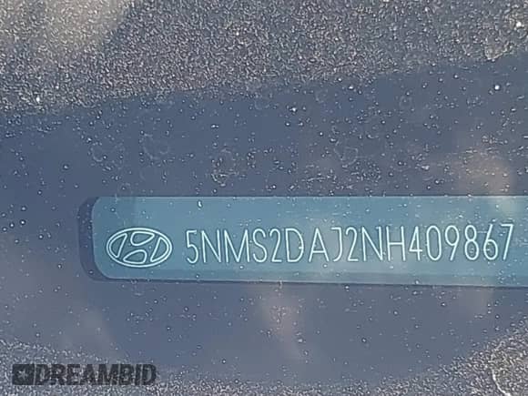 2022 Hyundai Santa Fe SEL with VIN 5NMS2DAJ2NH409867, listed as a IAAI auction lot 43112693 with 72,522 mi miles and . Bid and sale history available at DreamBid. Image 17.