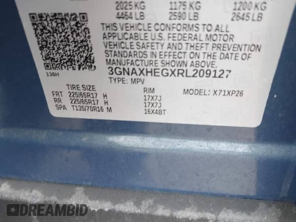 2024 Chevrolet Equinox LS с VIN 3GNAXHEGXRL209127, выставлен на аукционе IAAI как лот 41492666 с пробегом 18 585 миль миль и . История ставок и продаж доступна на DreamBid. Изображение 9.