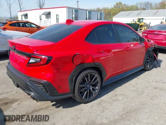 2023 Subaru WRX Premium with VIN JF1VBAF64P9802337, listed as a IAAI auction lot 42026394 with 27,403 mi miles and . Bid and sale history available at DreamBid. Image 4.