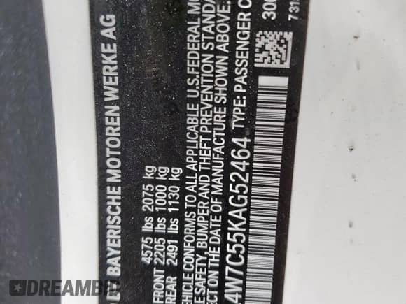 2019 BMW 4 Series 440i with VIN WBA4W7C55KAG52464, listed as a Copart auction lot 66738355 with 72,143 mi miles and Clean title. Bid and sale history available at DreamBid. Image 12.