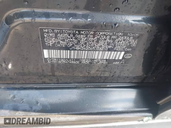 2006 Lexus IS 250 с VIN JTHBK262065003210, выставлен на аукционе IAAI как лот 43267436 с пробегом 299 928 миль миль и . История ставок и продаж доступна на DreamBid. Изображение 9.