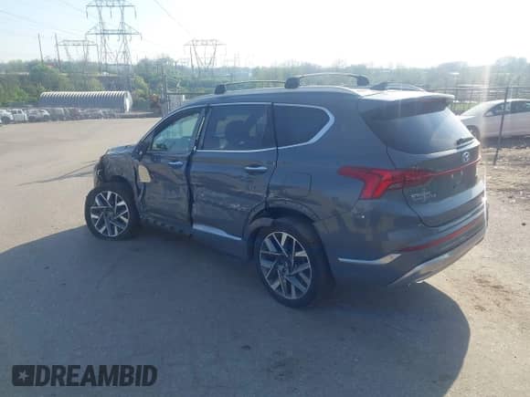 2021 Hyundai Santa Fe Calligraphy with VIN 5NMS5DAL8MH370726, listed as a IAAI auction lot 42099412 with 56,273 mi miles and . Bid and sale history available at DreamBid. Image 3.