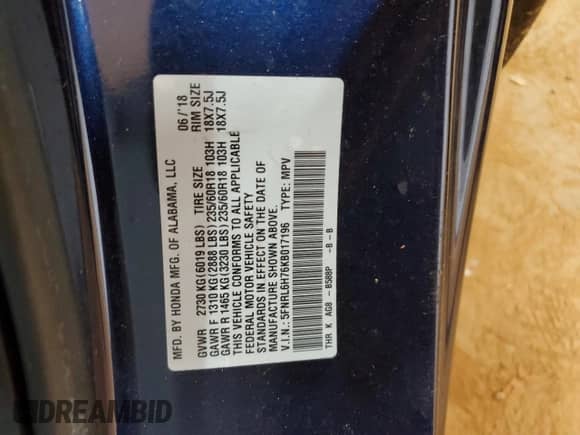 2019 Honda Odyssey EX-L с VIN 5FNRL6H76KB017196, выставлен на аукционе Copart как лот 69277735 с пробегом 126 591 миль миль и Списание • Salvage title. История ставок и продаж доступна на DreamBid. Изображение 13.