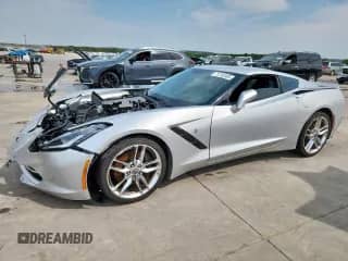 2014 Chevrolet Corvette Z51 3LT with VIN 1G1YL2D71E5128635, listed as a Copart auction lot 71708405 with 31,007 mi miles and Salvage title. Bid and sale history available at DreamBid. Image 1.