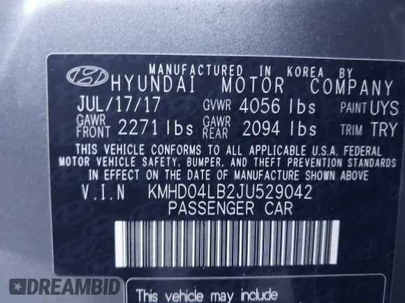 2018 Hyundai Elantra Sport с VIN KMHD04LB2JU529042, выставлен на аукционе IAAI как лот 43326405 с пробегом 63 384 миль миль и . История ставок и продаж доступна на DreamBid. Изображение 9.
