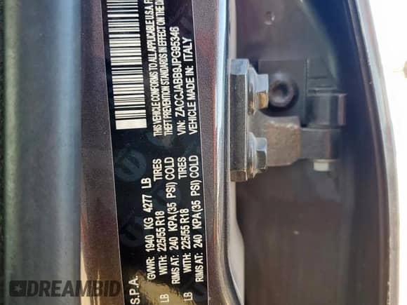 2018 Jeep Renegade Altitude with VIN ZACCJABB9JPG95346, listed as a Copart auction lot 66939205 with 359,902 mi miles and Salvage title. Bid and sale history available at DreamBid. Image 14.
