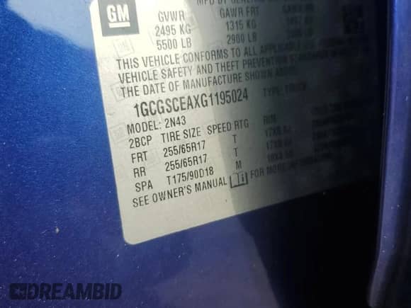2016 Chevrolet Colorado 2WD LT с VIN 1GCGSCEAXG1195024, выставлен на аукционе Copart как лот 69198755 с пробегом 193 592 миль миль и Списание • Salvage title. История ставок и продаж доступна на DreamBid. Изображение 12.
