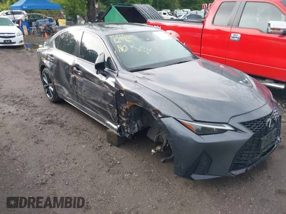 2023 Lexus IS 350 F Sport with VIN JTHGZ1E23P5028570, listed as a IAAI auction lot 42279608 with 40,446 mi miles and . Bid and sale history available at DreamBid. Image 6.