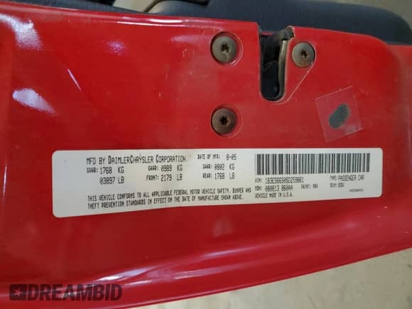 2005 Dodge Neon SRT-4 z VIN 1B3ES66S05D259861, wystawiony jako Copart lot #81290105 z przebiegiem 57 141 mil mil oraz Szkoda całkowita • Salvage title. Historia ofert i sprzedaży dostępna na DreamBid. Obrazek 12.