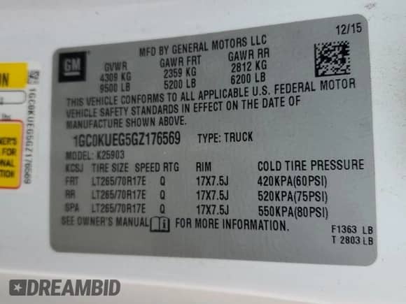 2016 Chevrolet Silverado 2500HD Work Truck z VIN 1GC0KUEG5GZ176569, wystawiony jako Copart lot #65221595 z przebiegiem 102 357 mil mil oraz Czysty tytuł • Clean title. Historia ofert i sprzedaży dostępna na DreamBid. Obrazek 12.