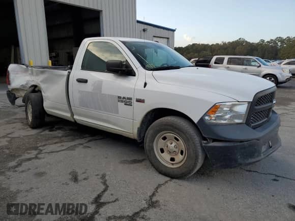 2022 Ram 1500 Tradesman with VIN 3C6JR6DT4NG172334, listed as a Copart auction lot 76607314 with 73,952 mi miles and Salvage title. Bid and sale history available at DreamBid. Image 4.
