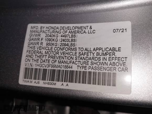 2021 Honda Accord Touring с VIN 1HGCV3F99MA018844, выставлен на аукционе IAAI как лот 42225543 с пробегом 45 369 миль миль и . История ставок и продаж доступна на DreamBid. Изображение 9.