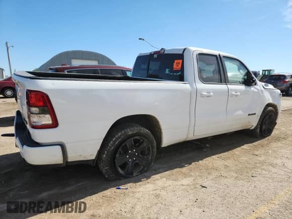 2021 Ram 1500 Big Horn with VIN 1C6SRFBT7MN804448, listed as a Copart auction lot 63095735 with 46,412 mi miles and Salvage title. Bid and sale history available at DreamBid. Image 3.