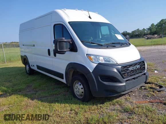 2023 Ram ProMaster Cargo with VIN 3C6LRVDG0PE563744, listed as a IAAI auction lot 43031265 with 65,170 mi miles and . Bid and sale history available at DreamBid. Image 1.