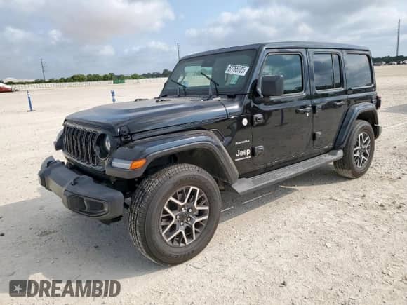 2024 Jeep Wrangler Sahara с VIN 1C4PJXEG0RW256790, выставлен на аукционе Copart как лот 57765785 с пробегом 12 018 миль миль и Списание • Salvage title. История ставок и продаж доступна на DreamBid. Изображение 1.