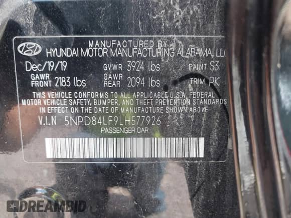 2020 Hyundai Elantra SEL с VIN 5NPD84LF9LH577926, выставлен на аукционе IAAI как лот 42947830 с пробегом 47 164 миль миль и . История ставок и продаж доступна на DreamBid. Изображение 9.