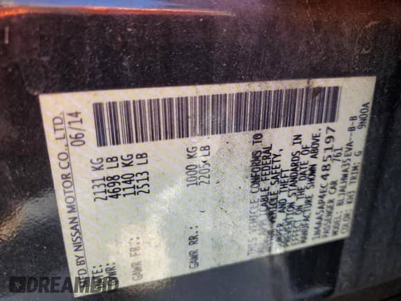 2014 Nissan Maxima S with VIN 1N4AA5AP4EC485197, listed as a Copart auction lot 84345385 with 98,562 mi miles and Salvage title. Bid and sale history available at DreamBid. Image 12.