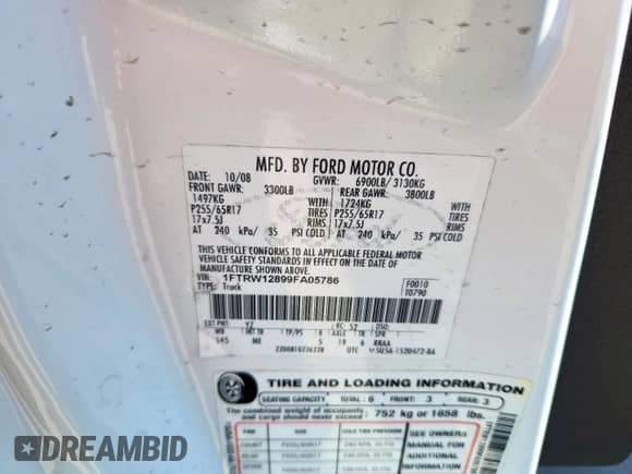 2009 Ford F-150 XL z VIN 1FTRW12899FA05786, wystawiony jako Copart lot #71278285 z przebiegiem 101 047 mil mil oraz Czysty tytuł • Clean title. Historia ofert i sprzedaży dostępna na DreamBid. Obrazek 12.