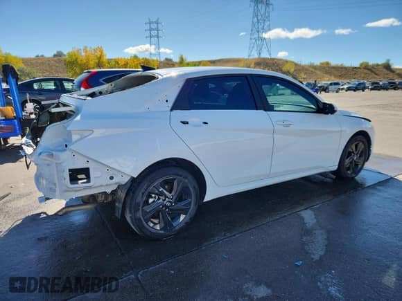 2023 Hyundai Elantra Blue with VIN KMHLM4AJ5PU054781, listed as a Copart auction lot 85584605 with 52,427 mi miles and Salvage title. Bid and sale history available at DreamBid. Image 3.