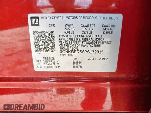 2023 Chevrolet Blazer RS z VIN 3GNKBERS6PS172015, wystawiony jako Copart lot #60264925 z przebiegiem 57 675 mil mil oraz Szkoda całkowita • Salvage title. Historia ofert i sprzedaży dostępna na DreamBid. Obrazek 13.