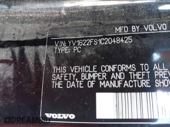 2012 Volvo S60 T5 с VIN YV1622FS1C2048425, выставлен на аукционе IAAI как лот 43324845 с пробегом 250 499 миль миль и . История ставок и продаж доступна на DreamBid. Изображение 9.