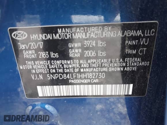 2017 Hyundai Elantra SE z VIN 5NPD84LF1HH182730, wystawiony jako IAAI lot #43590086 z przebiegiem 118 726 mil mil oraz . Historia ofert i sprzedaży dostępna na DreamBid. Obrazek 9.