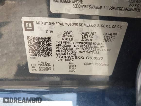 2020 Chevrolet Silverado 1500 LT с VIN 3GCPWCEKXLG168530, выставлен на аукционе IAAI как лот 42474238 с пробегом 104 876 миль миль и . История ставок и продаж доступна на DreamBid. Изображение 9.