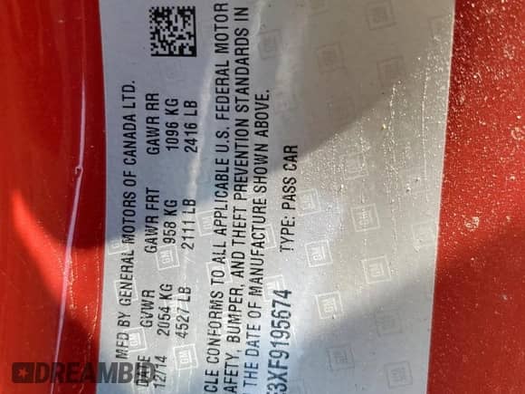 2015 Chevrolet Camaro LS z VIN 2G1FB1E3XF9195674, wystawiony jako Copart lot #71864935 z przebiegiem 181 818 mil mil oraz Szkoda całkowita • Salvage title. Historia ofert i sprzedaży dostępna na DreamBid. Obrazek 13.