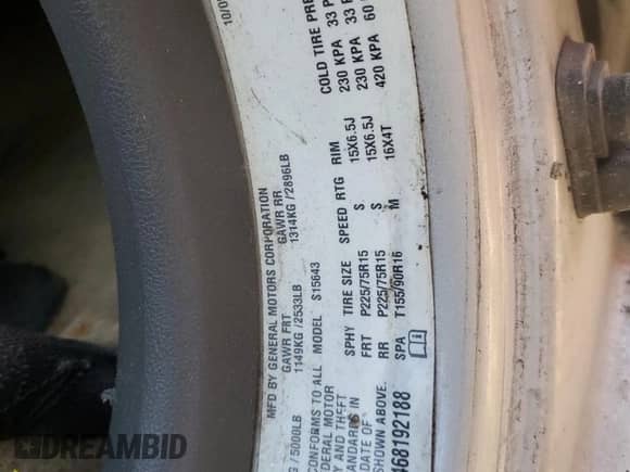 2006 Chevrolet Colorado 1LT with VIN 1GCCS136468192188, listed as a Copart auction lot 46984395 with Not provided miles and Salvage title. Bid and sale history available at DreamBid. Image 12.