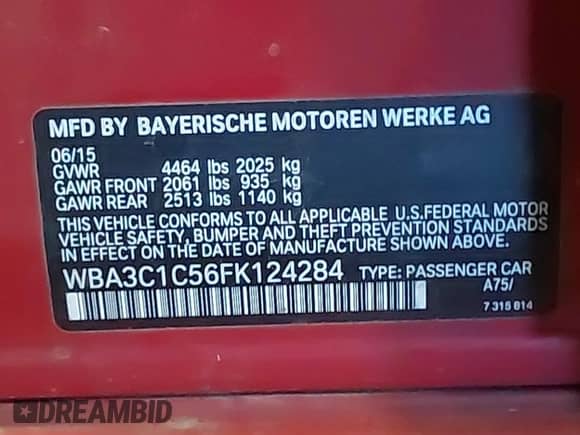 2015 BMW 3 Series 328i z VIN WBA3C1C56FK124284, wystawiony jako IAAI lot #42920808 z przebiegiem 155 068 mil mil oraz . Historia ofert i sprzedaży dostępna na DreamBid. Obrazek 9.