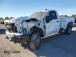 2024 Chevrolet Silverado 3500HD Work Truck with VIN 1GC3YSE7XRF328690, listed as a Copart auction lot 71628495 with 45,991 mi miles and Salvage title. Bid and sale history available at DreamBid. Image 1.