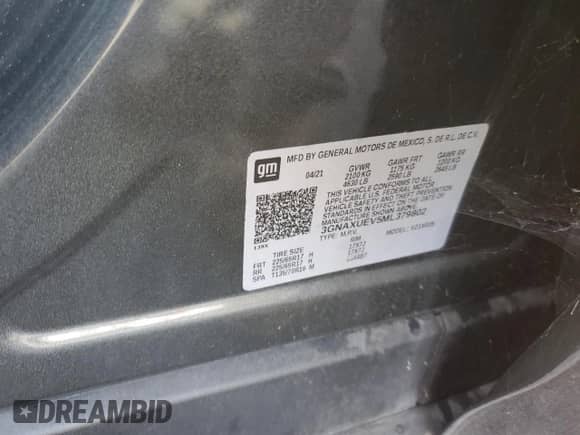 2021 Chevrolet Equinox LT z VIN 3GNAXUEV5ML379802, wystawiony jako Copart lot #81493435 z przebiegiem 59 857 mil mil oraz Czysty tytuł • Clean title. Historia ofert i sprzedaży dostępna na DreamBid. Obrazek 12.