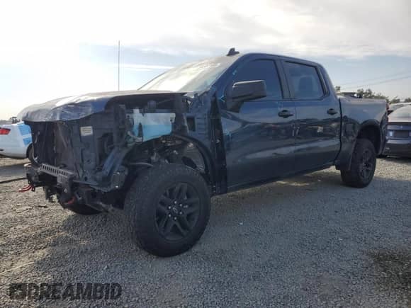 2021 Chevrolet Silverado 1500 Custom Trail Boss with VIN 1GCPYCEH3MZ440190, listed as a Copart auction lot 58587105 with 93,033 mi miles and Salvage title. Bid and sale history available at DreamBid. Image 1.