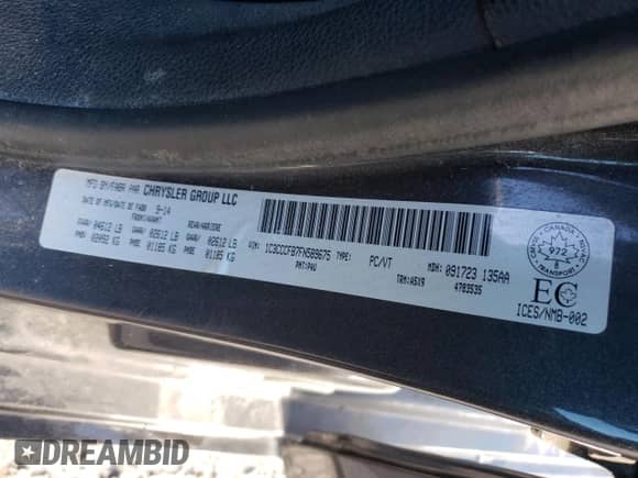 2015 Chrysler 200 LX с VIN 1C3CCCFB7FN589675, выставлен на аукционе Copart как лот 86503685 с пробегом 162 772 миль миль и Чистый • Clean title. История ставок и продаж доступна на DreamBid. Изображение 12.