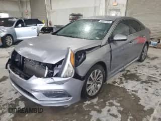 2016 Hyundai Sonata Sport with VIN 5NPE34AF0GH413248, listed as a Copart auction lot 80827325 with 106,546 mi miles and Salvage title. Bid and sale history available at DreamBid. Image 1.