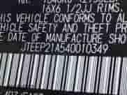 2004 Toyota Highlander with VIN JTEEP21A540010349, listed as a IAAI auction lot 42376355 with 272,792 mi miles and . Bid and sale history available at DreamBid. Image 9.