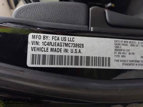2021 Jeep Grand Cherokee Laredo E with VIN 1C4RJEAG7MC738928, listed as a IAAI auction lot 42708702 with 63,329 mi miles and . Bid and sale history available at DreamBid. Image 9.