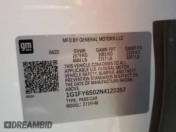2022 Chevrolet Bolt EUV LT с VIN 1G1FY6S02N4123357, выставлен на аукционе Copart как лот 67214805 с пробегом 28 643 миль миль и Списание • Salvage title. История ставок и продаж доступна на DreamBid. Изображение 13.