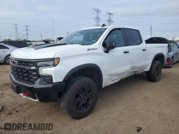2023 Chevrolet Silverado 1500 ZR2 with VIN 3GCUDHEL5PG153230, listed as a Copart auction lot 54396335 with 46,887 mi miles and Salvage title. Bid and sale history available at DreamBid. Image 1.