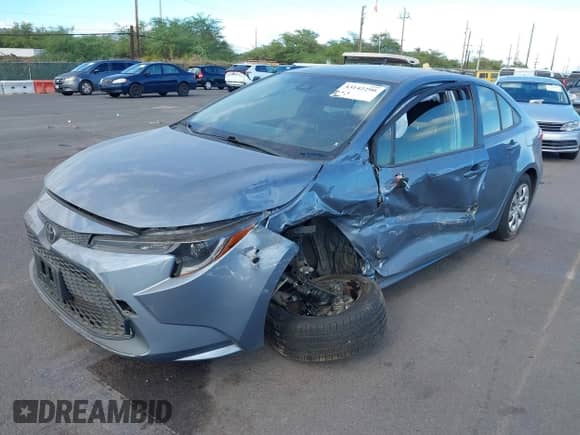 2021 Toyota Corolla LE with VIN JTDEPMAE7MJ147421, listed as a IAAI auction lot 43142290 with Not provided miles and . Bid and sale history available at DreamBid. Image 2.
