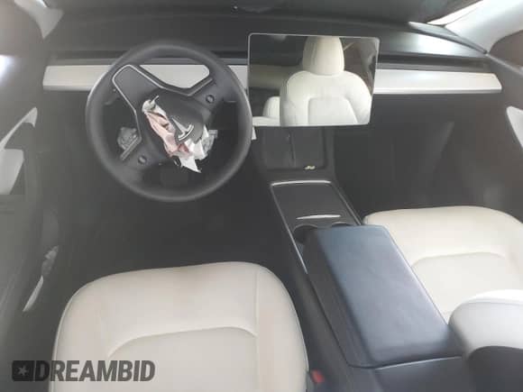 2021 Tesla Model Y Long Range with VIN 5YJYGDEE7MF206059, listed as a Copart auction lot 80559965 with 77,329 mi miles and Salvage title. Bid and sale history available at DreamBid. Image 8.