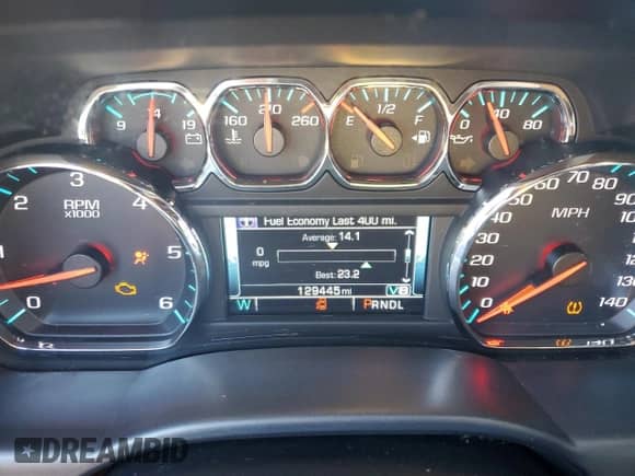 2017 Chevrolet Silverado 1500 LTZ with VIN 1GCVKSEC5HZ110225, listed as a Copart auction lot 46704345 with 129,445 mi miles and Salvage title. Bid and sale history available at DreamBid. Image 9.