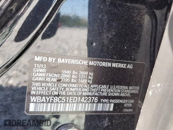 2014 BMW 7 Series ALPINA B7 xDrive с VIN WBAYF8C51ED142376, выставлен на аукционе Copart как лот 67884945 с пробегом 102 130 миль миль и Списание • Salvage title. История ставок и продаж доступна на DreamBid. Изображение 12.